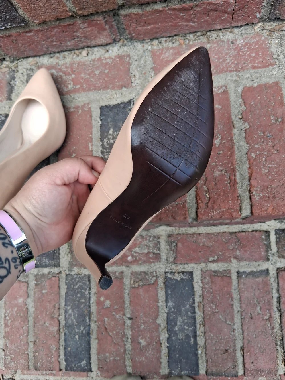 Cole Haan Women's Nude Pointed-Toe Pumps - Picture 9 of 9